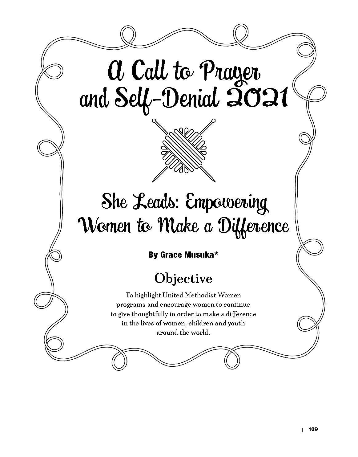 Call to Prayer & SelfDenial